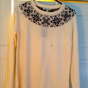 NEW! Bass Winter White Snowflake Sweater